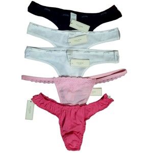Lot of 5 Gilly Hicks Sydney Abercrombie New Thong Panties Cotton Medium